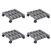 VidaXL Plantentrolleys 4 st 30x30x7,5 cm HKC grijs