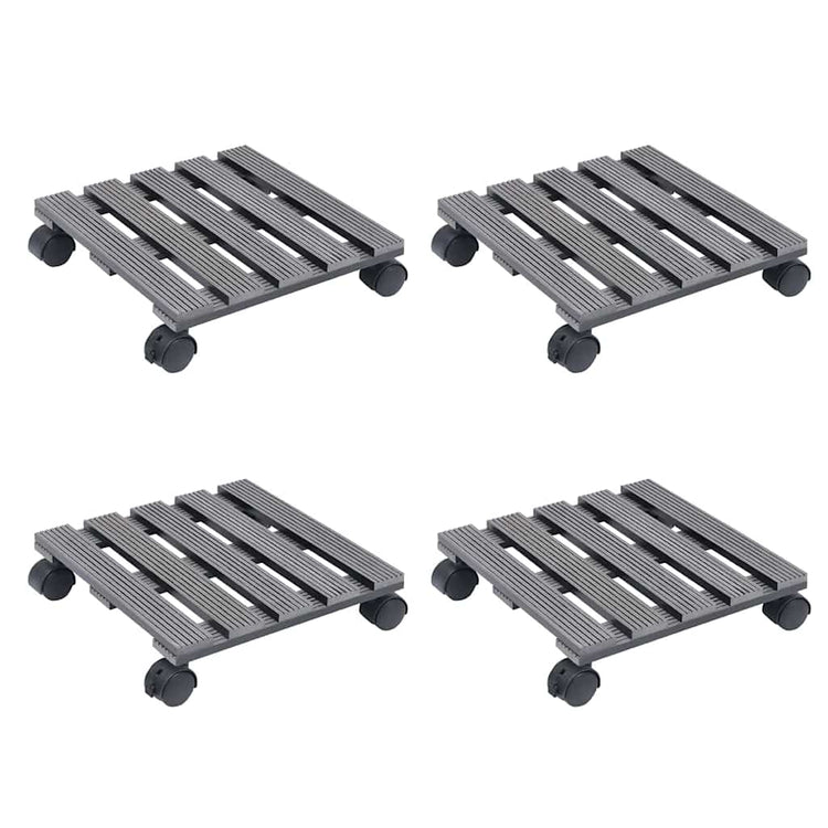 Vidaxl plantentrolleys 4 st 30x30x7,5 cm hkc grijs