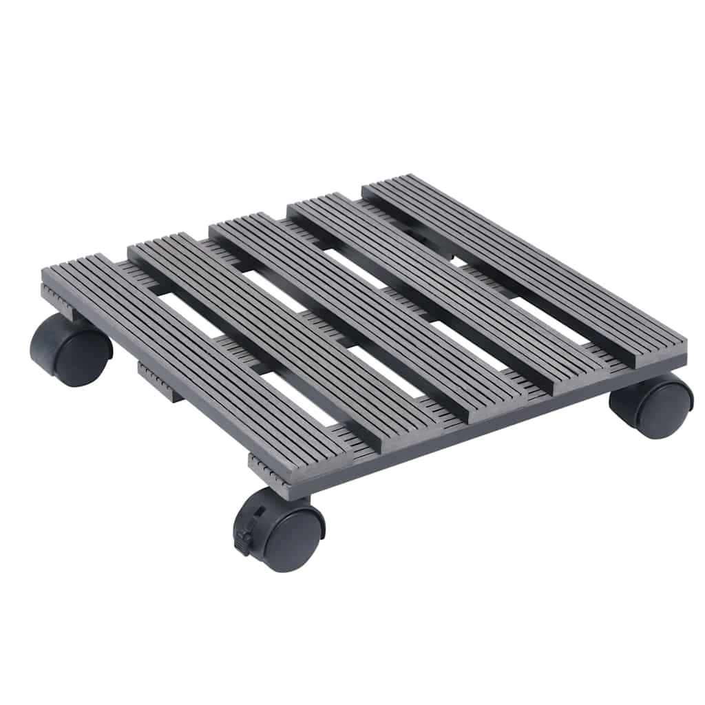 Vidaxl plantentrolleys 4 st 30x30x7,5 cm hkc grijs