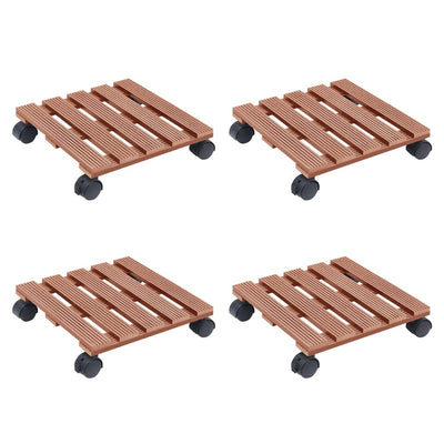 Vidaxl plantentrolleys 4 st 30x30x7,5 cm hkc bruin