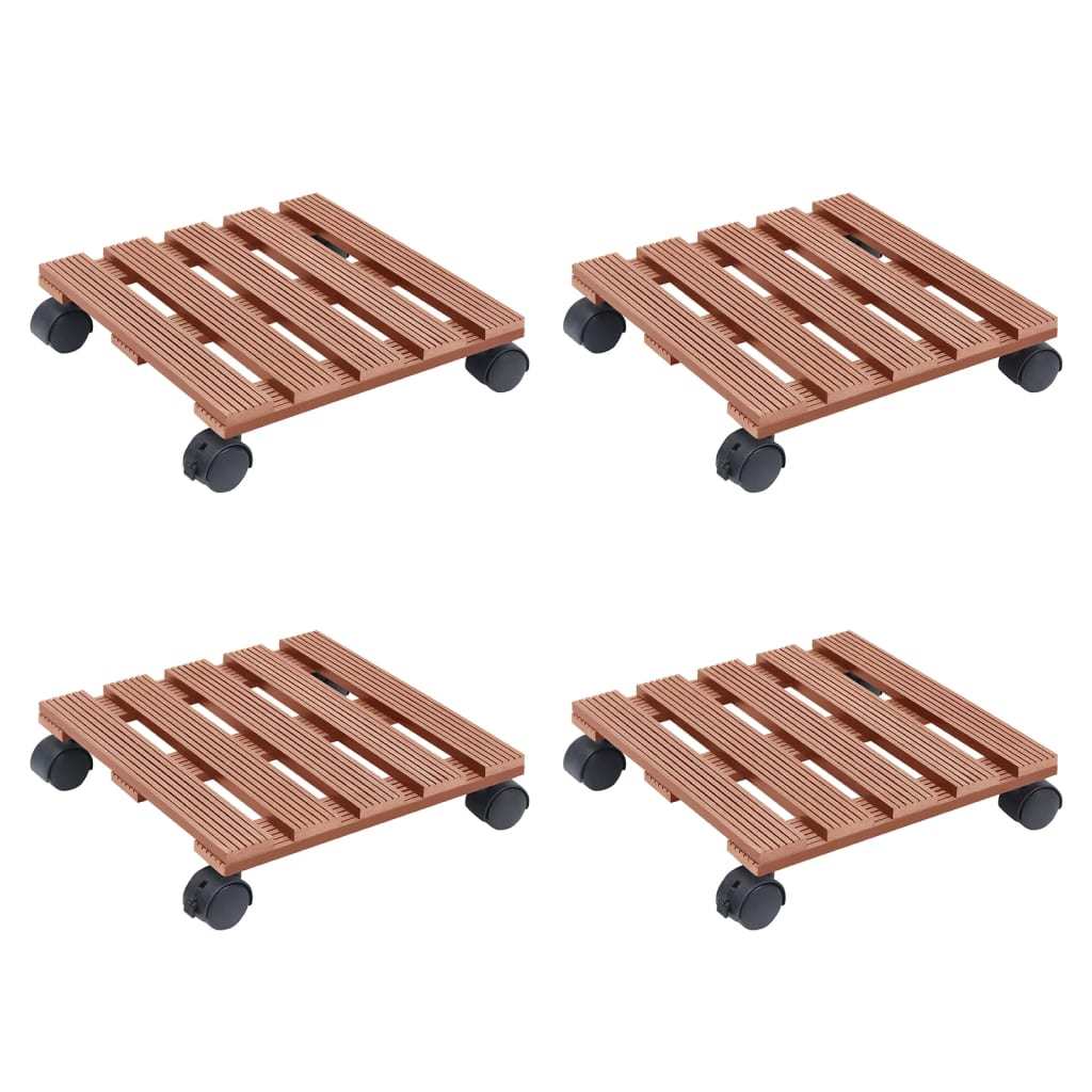 Vidaxl plantentrolleys 4 st 30x30x7,5 cm hkc bruin