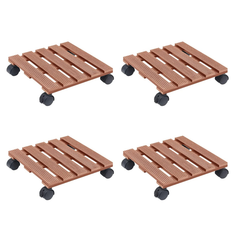 Vidaxl plantentrolleys 4 st 30x30x7,5 cm hkc bruin