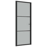 Vidaxl binnendeur 83x201,5 cm matglas en aluminium zwart - afbeelding 2
