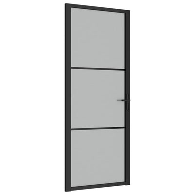 Vidaxl binnendeur 83x201,5 cm matglas en aluminium zwart