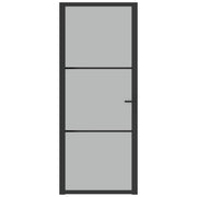Vidaxl binnendeur 83x201,5 cm matglas en aluminium zwart - afbeelding 3