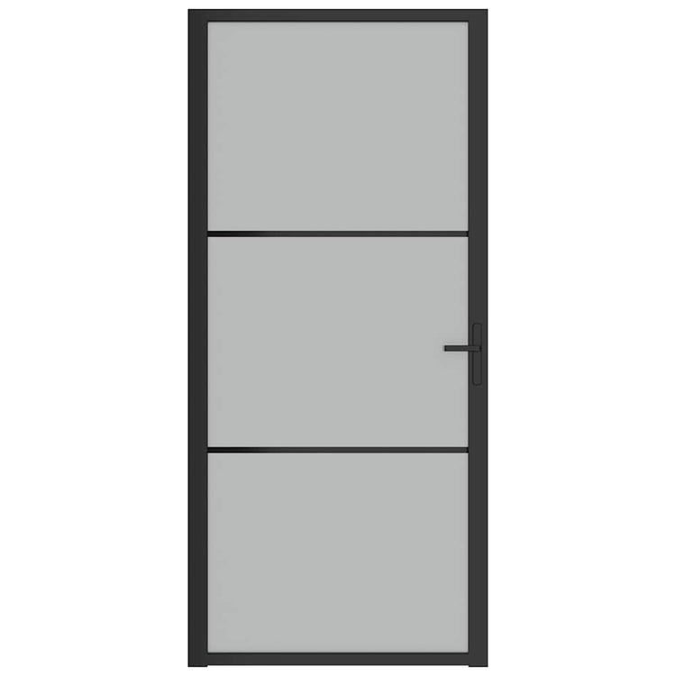 Vidaxl binnendeur 93x201,5 cm matglas en aluminium zwart
