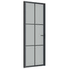 Vidaxl binnendeur 76x201,5 cm matglas en aluminium zwart