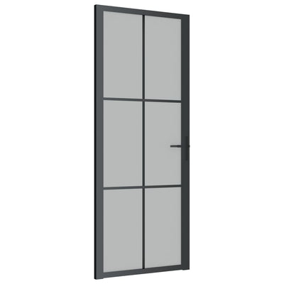 Vidaxl binnendeur 83x201,5 cm matglas en aluminium zwart