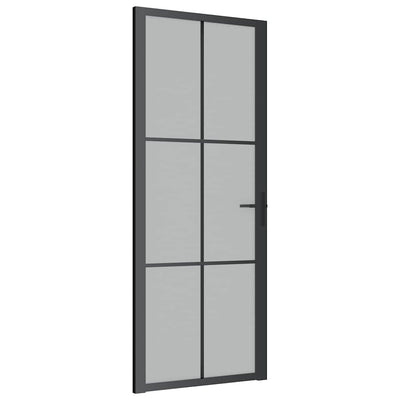 Vidaxl binnendeur 83x201,5 cm matglas en aluminium zwart