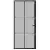 Vidaxl binnendeur 93x201,5 cm matglas en aluminium zwart