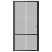 Vidaxl binnendeur 102,5x201,5 cm matglas en aluminium zwart - afbeelding 3