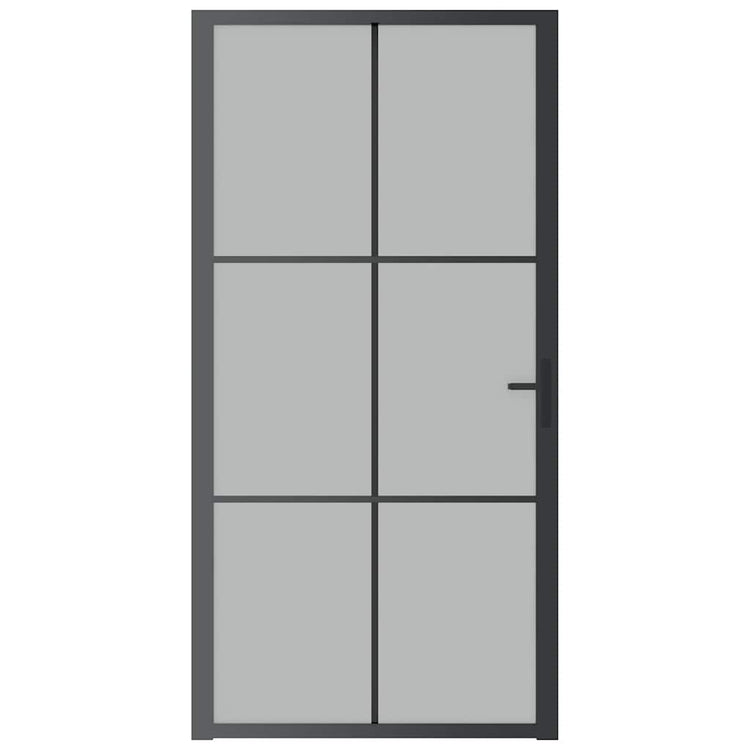 Vidaxl binnendeur 102,5x201,5 cm matglas en aluminium zwart