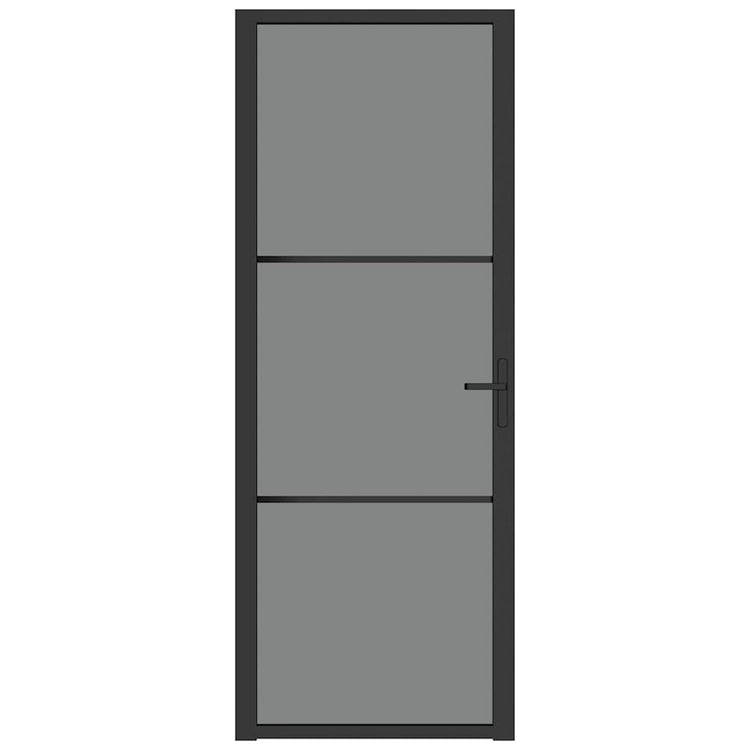 Vidaxl binnendeur 76x201,5 cm esg-glas en aluminium zwart