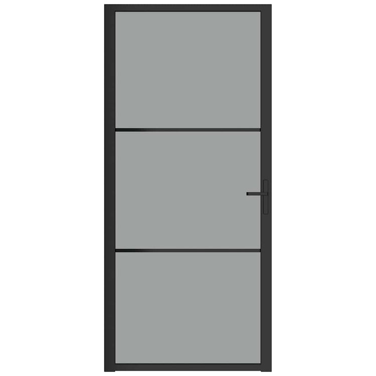 Vidaxl binnendeur 93x201,5 cm esg-glas en aluminium zwart