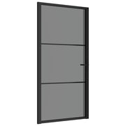 VidaXL Binnendeur 102,5x201,5 cm ESG-glas en aluminium zwart - afbeelding 2