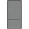 VidaXL Binnendeur 102,5x201,5 cm ESG-glas en aluminium zwart