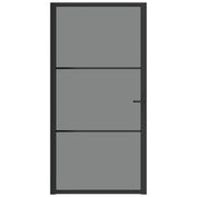 VidaXL Binnendeur 102,5x201,5 cm ESG-glas en aluminium zwart - afbeelding 3