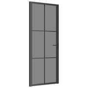 Vidaxl binnendeur 83x201,5 cm esg-glas en aluminium zwart - afbeelding 2