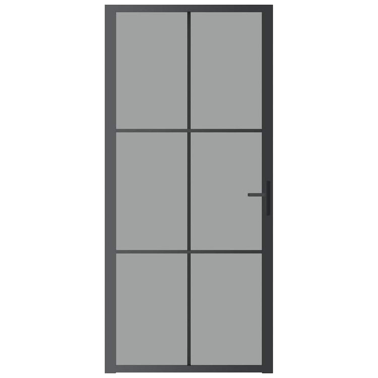 Vidaxl binnendeur 93x201,5 cm esg-glas en aluminium zwart