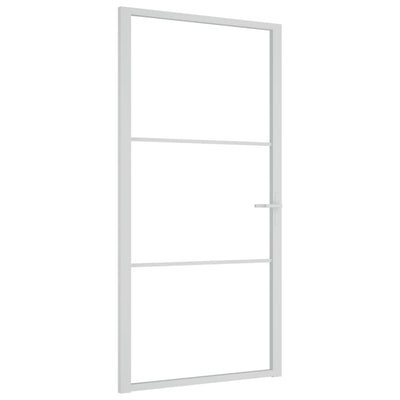 VidaXL Binnendeur 102,5x201,5 cm ESG-glas en aluminium wit