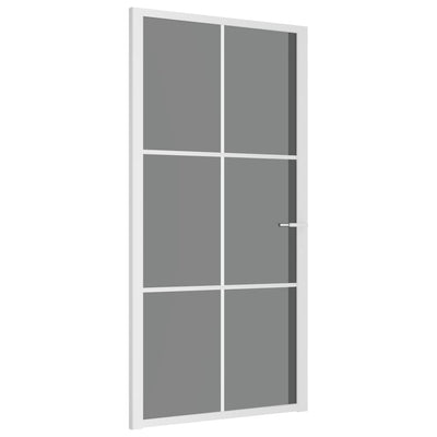 VidaXL Binnendeur 102,5x201,5 cm ESG-glas en aluminium wit