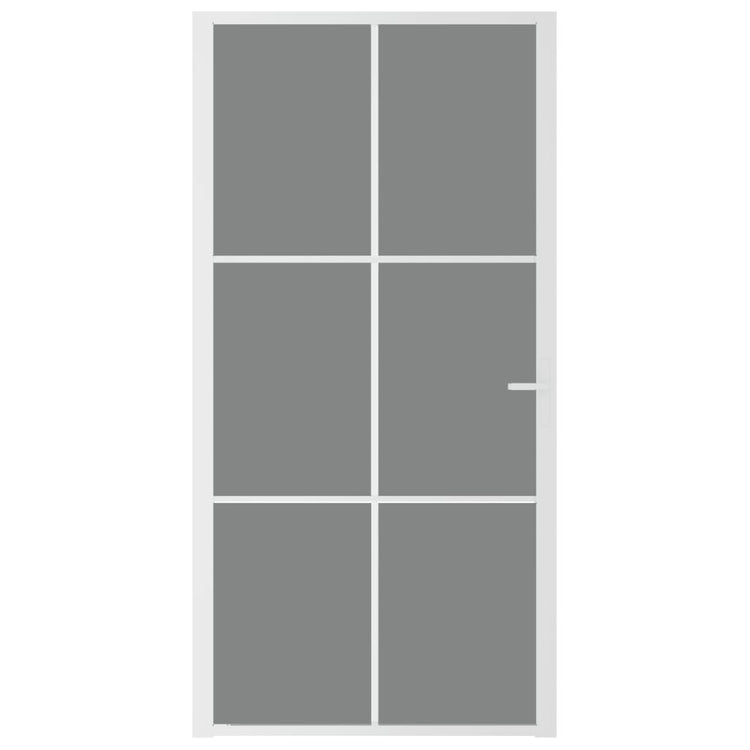 VidaXL Binnendeur 102,5x201,5 cm ESG-glas en aluminium wit
