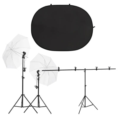 VidaXL Fotostudioset met verlichtingsset en achtergrondscherm