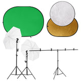 Vidaxl fotostudioset met lichtset, achtergrondscherm en reflector - afbeelding 1