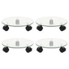 Vidaxl plantenrollers 4 st rond 28 cm gehard glas