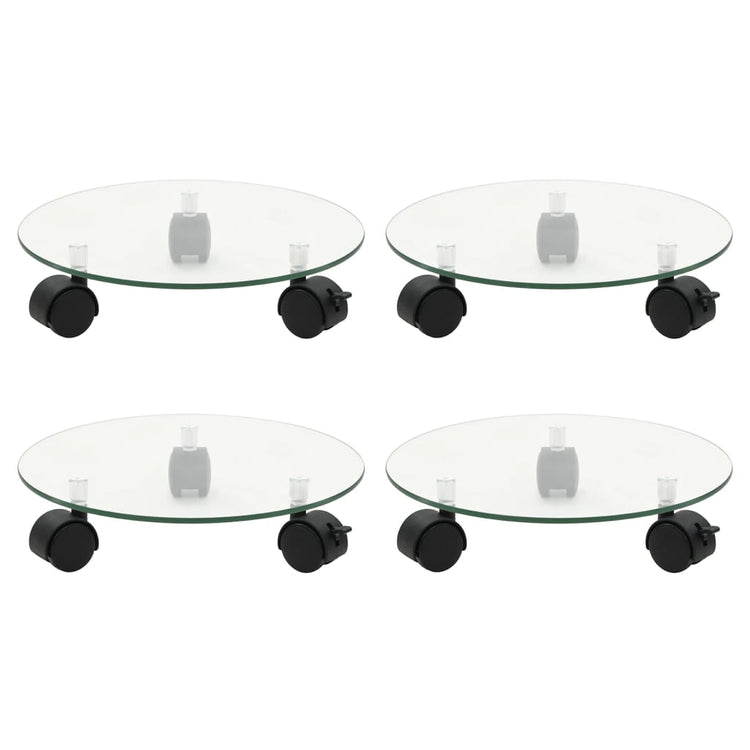 Vidaxl plantenrollers 4 st rond 28 cm gehard glas