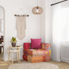 Vidaxl poef modulair met kussen patchwork stof