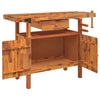 Vidaxl werkbank met lade en bankschroeven 124x52x83 cm massief acaciahout