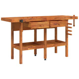 Vidaxl werkbank met lades en bankschroeven 162x62x83 cm acaciahout - afbeelding 3