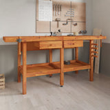 Vidaxl werkbank met lades en bankschroeven 192x62x83 cm acaciahout - afbeelding 1