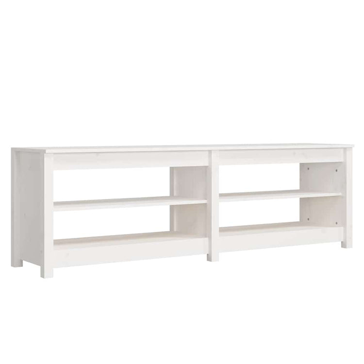 Vidaxl schoenenbank 160x36,5x50 cm massief grenenhout wit