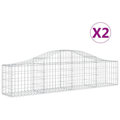 Vidaxl schanskorven 2 st gewelfd 200x30x40 60 cm gegalvaniseerd ijzer