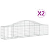 Vidaxl schanskorven 2 st gewelfd 200x30x40 60 cm gegalvaniseerd ijzer