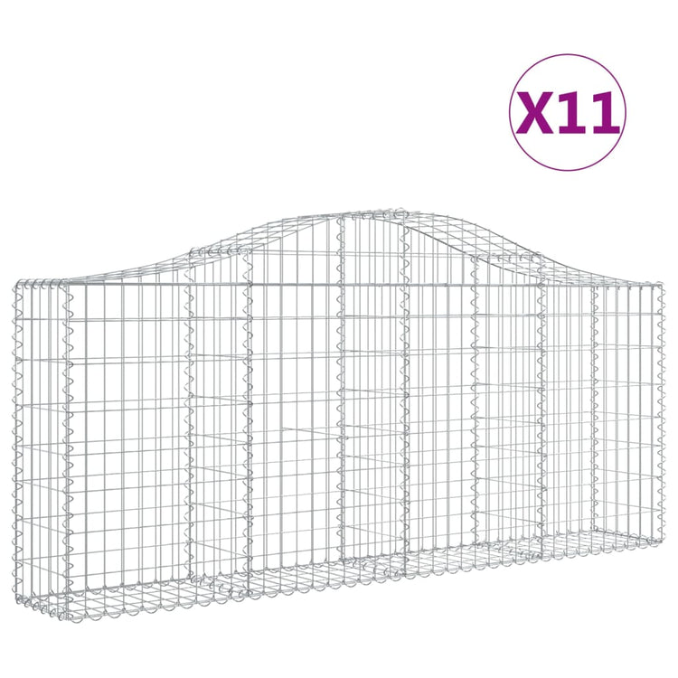 VidaXL Schanskorven 11 st gewelfd 200x30x80 100 cm ijzer