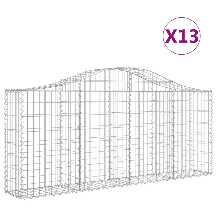 VidaXL Schanskorven 13 st gewelfd 200x30x80 100 cm ijzer