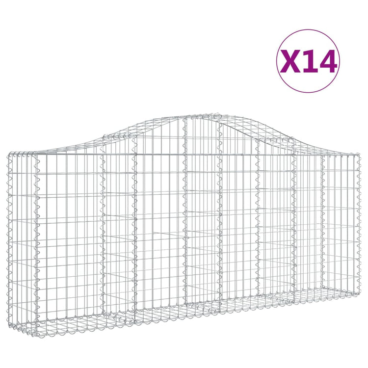 VidaXL Schanskorven 14 st gewelfd 200x30x80 100 cm ijzer