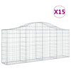 VidaXL Schanskorven 15 st gewelfd 200x30x80 100 cm ijzer