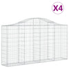 VidaXL Schanskorven 4 st gewelfd 200x30x100 120 cm ijzer