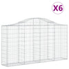 VidaXL Schanskorven 6 st gewelfd 200x30x100 120 cm ijzer