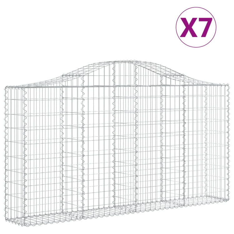 VidaXL Schanskorven 7 st gewelfd 200x30x100 120 cm ijzer