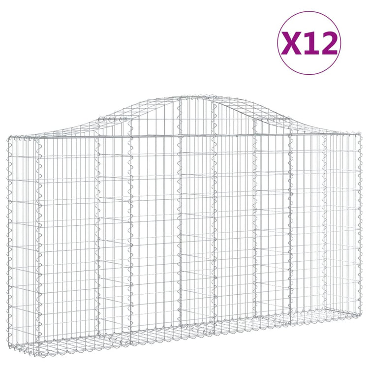 VidaXL Schanskorven 12 st gewelfd 200x30x100 120 cm ijzer