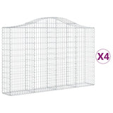 VidaXL Schanskorven 4 st gewelfd 200x30x120 140 cm ijzer - afbeelding 2