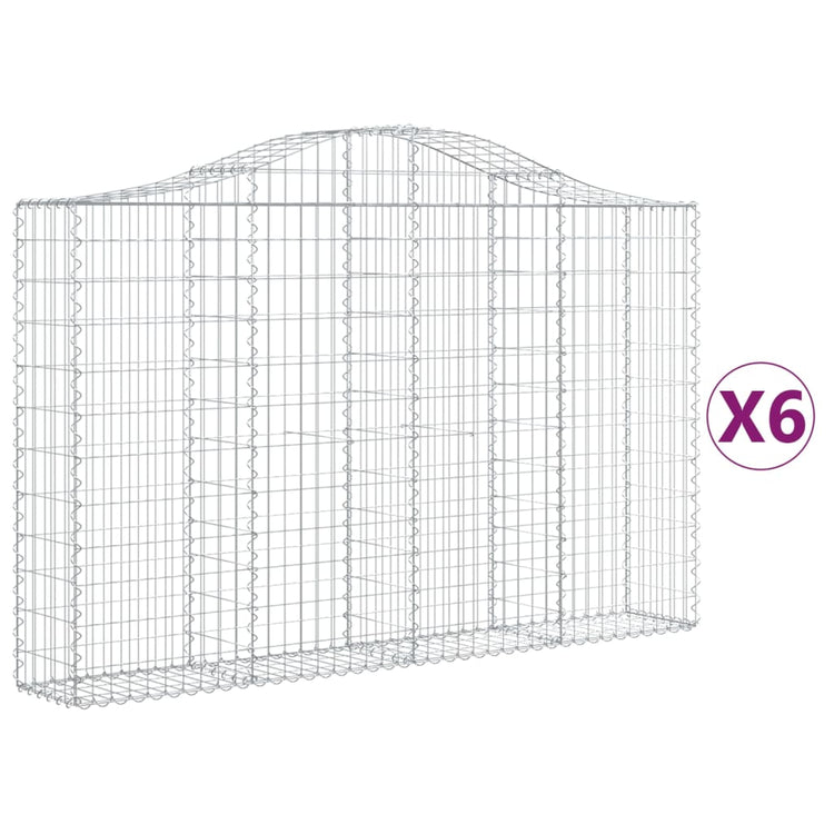 VidaXL Schanskorven 6 st gewelfd 200x30x120 140 cm ijzer