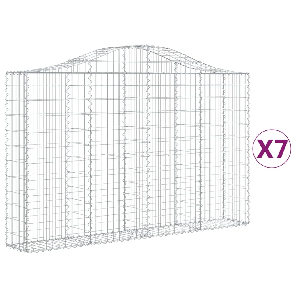 VidaXL Schanskorven 7 st gewelfd 200x30x120 140 cm ijzer