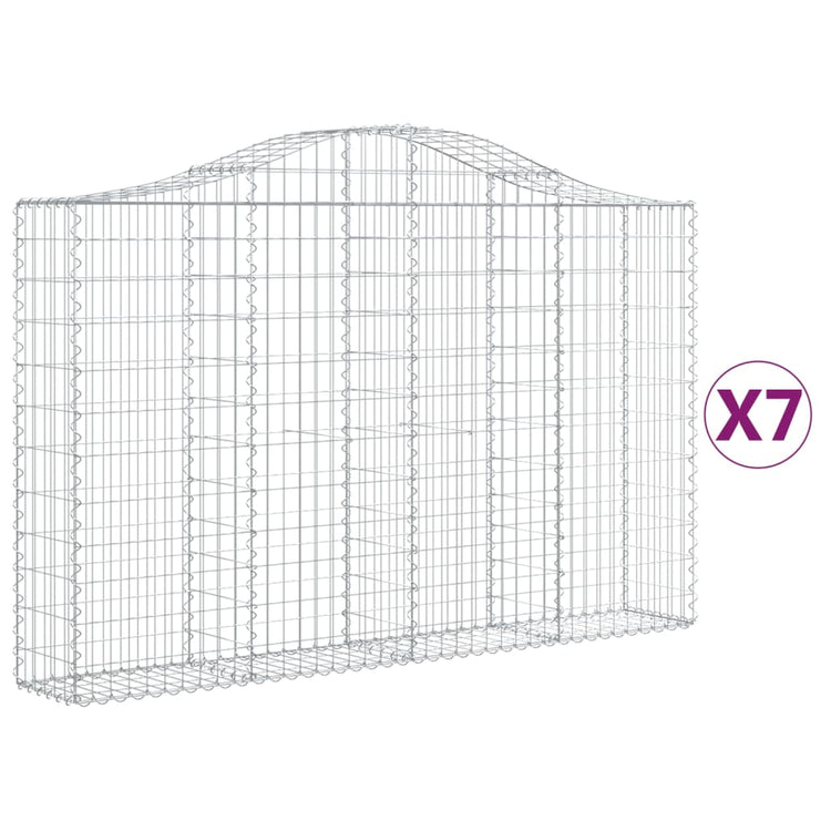 VidaXL Schanskorven 7 st gewelfd 200x30x120 140 cm ijzer