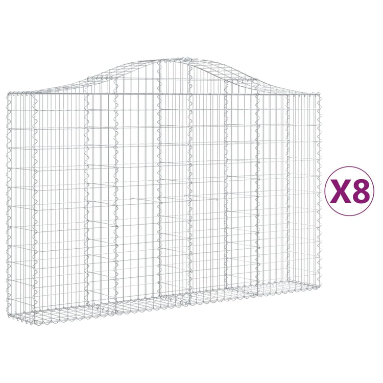 VidaXL Schanskorven 8 st gewelfd 200x30x120 140 cm ijzer
